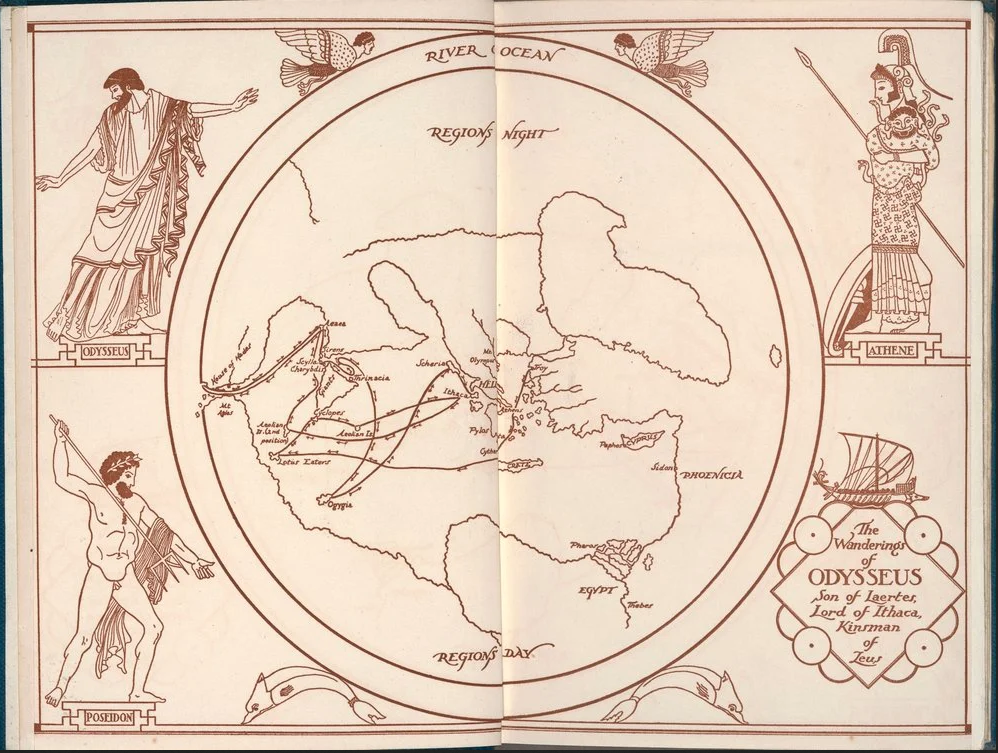 `奥德赛`的扉页地图